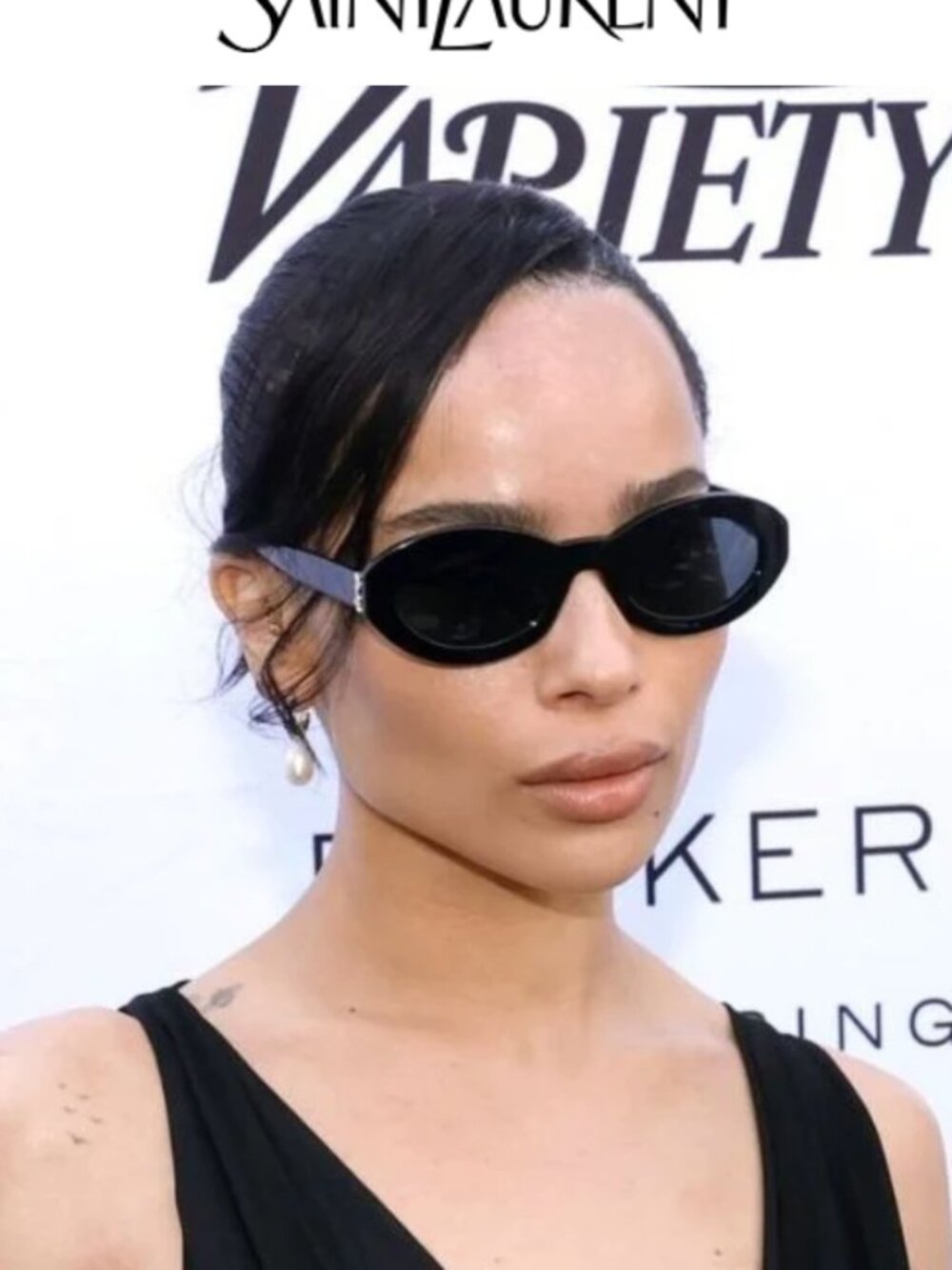 Saint Laurent YSL SL M136 Acetate Oval Sunglasses - Black